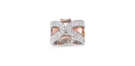 BAGUE - DIAMANTS, OR BLANC ET ROSE